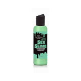 Sex Slime Cum Styled Water Based Lubricant 2 Oz Green bottle on a white background, perfect for wild encounters.