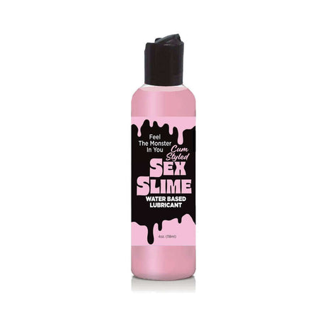 Sex Slime Cum Styled Water Based Lubricant 4 Oz Pink bottle with playful design and inviting text.