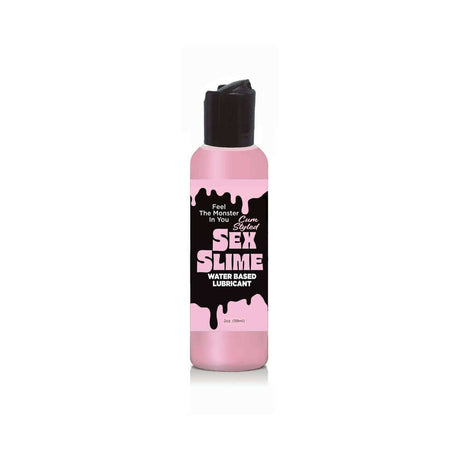 Sex Slime Cum Styled Water Based Lubricant 2 Oz Pink bottle with playful design for sensual encounters.