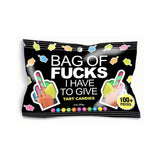 Bag Of Fucks I Have To Give 3 Oz Bag of colorful tart candies shaped like middle fingers.