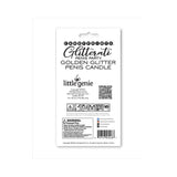 Back of the packaging for the Golden Glitter Penis Candle featuring details of the Glitterati collection.