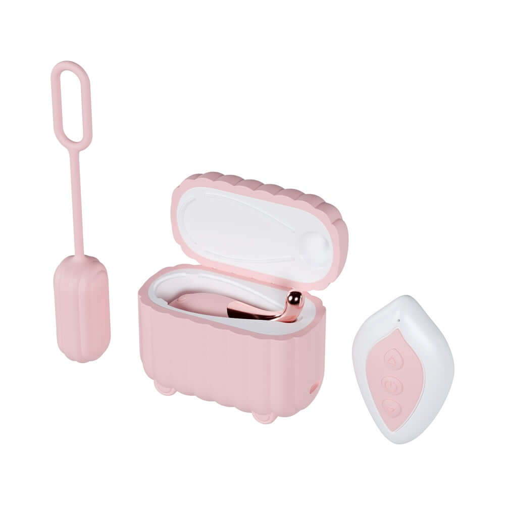Play With Me Wanderlust Mini Vibes Pink luxury travel set with two mini vibrators in a chic case.