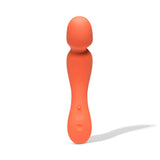 Dame Min Mini Wand Vibrator Papaya, small and powerful silicone vibrator for on-the-go pleasure.