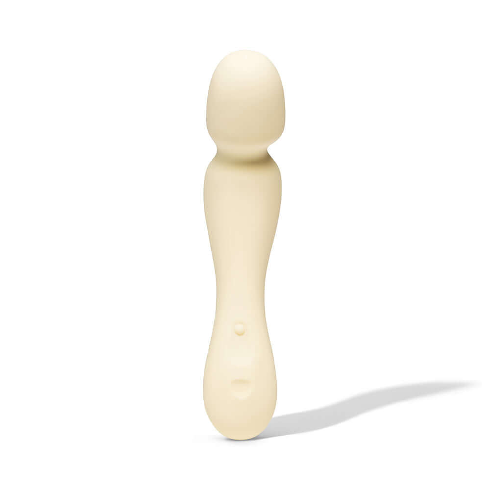 Dame Min Mini Wand Vibrator Butter in elegant cream color, designed for luxurious pleasure and comfort.