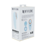 LoveLine Aurie AirTapTech Rechargeable Vibrator Blue packaging showcasing innovative design and features.
