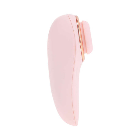 LoveLine Aurie AirTapTech Rechargeable Vibrator Pink side view, showcasing its sleek design and advanced features.