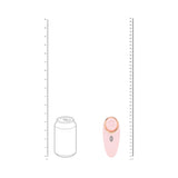 LoveLine Aurie AirTapTech Rechargeable Vibrator Pink next to a soda can for size comparison.