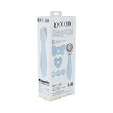 LoveLine Darling AirTapTech Rechargeable Vibrator Blue packaging with multiple attachments and stylish design.