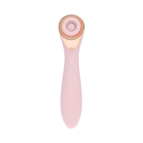 LoveLine Darling AirTapTech Rechargeable Vibrator Pink in sleek design with gold accents for pleasure and innovation.