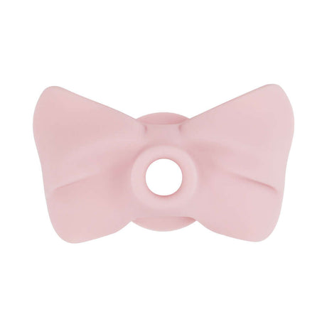 LoveLine Darling AirTapTech Rechargeable Vibrator Pink silicone bow attachment in soft pink color.