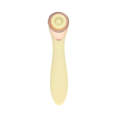 LoveLine Darling AirTapTech Rechargeable Vibrator Yellow with rose gold accents and sleek design.