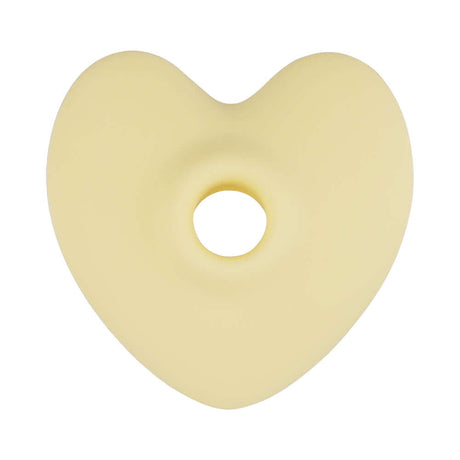 LoveLine Darling AirTapTech Rechargeable Vibrator Yellow in heart shape with a hole, designed for pleasure and sensations.