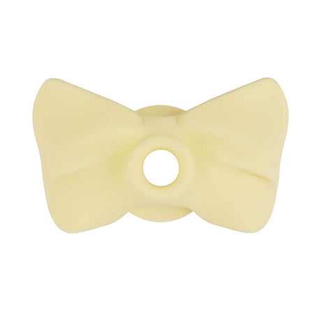 LoveLine Darling AirTapTech Rechargeable Vibrator Yellow accessory in light yellow bow shape with a central hole.