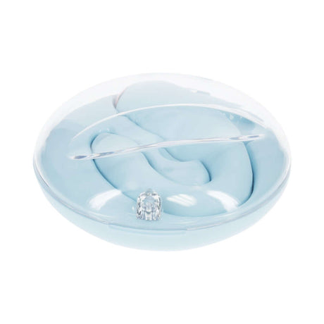 LoveLine Daydream AirTapTech Rechargeable Vibrator Blue on a glossy surface showcasing its elegant design.