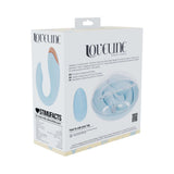 LoveLine Daydream AirTapTech Rechargeable Vibrator Blue packaging with user instructions and product details.