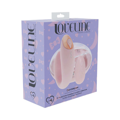 LoveLine Daydream AirTapTech Rechargeable Vibrator Pink packaging showcasing its design and features.