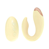 LoveLine Daydream AirTapTech Rechargeable Vibrator Yellow with remote, designed for G-spot and clitoral stimulation.