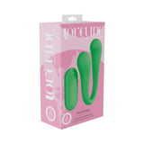 LoveLine FlexEase Bend Vibe Liquid Silicone Green packaging showcasing dual-ended vibrator for targeted stimulation.