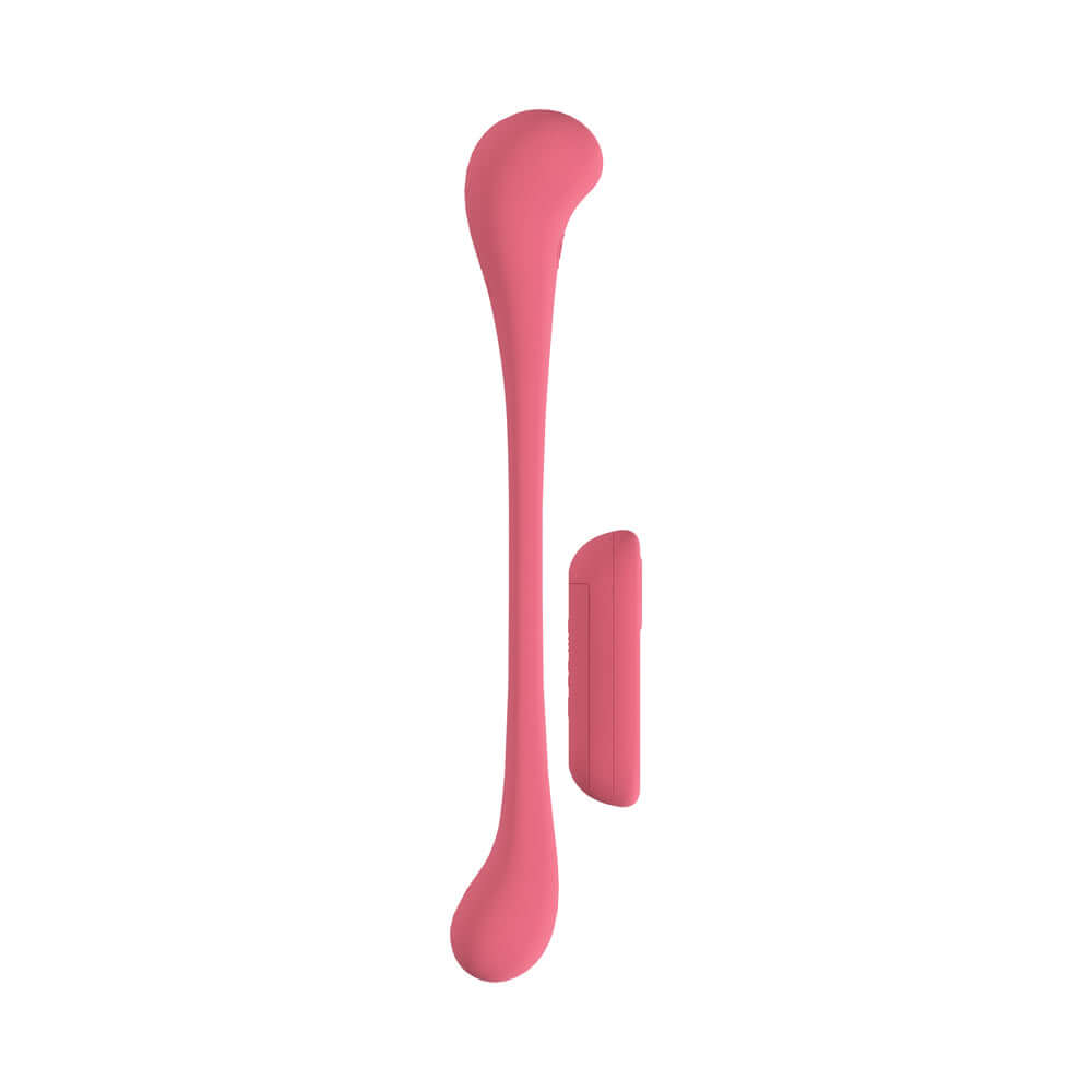 LoveLine FlexEase Bend Vibe Liquid Silicone Pink flexible dual-ended vibrator with a bendable shaft.