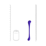 LoveLine FlexEase Bend Vibe Liquid Silicone Purple beside a can for size comparison.