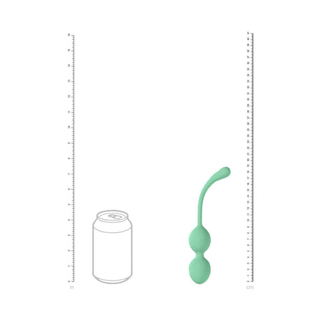 LoveLine PelviFit Beads Kegel Vibe Waterproof Remote Green shown next to a soda can for size comparison.