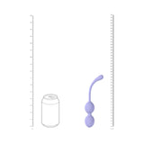 LoveLine PelviFit Beads Kegel Vibe Waterproof Remote Lavender next to a can for size comparison.