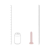 LoveLine PelviFit Expanding Vaginal Dilator Set Silicone in pink next to a can for size comparison.