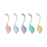 LoveLine PelviFit Stem Kegel Kit Multiweight Waterproof in various pastel colors, designed for pelvic training.