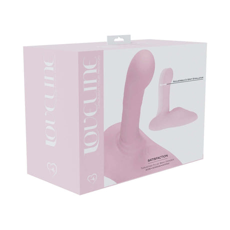 LoveLine Satisfaction Grinder Adjustable Thrusting Pulse Wave Pink product packaging showcasing hands-free pleasure innovation.