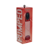 PUMPED CyberPulse Automatic Waterproof Metallic Red product packaging display with sleek design and digital interface.