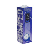 PUMPED Engage Automatic Waterproof Metallic Blue product packaging with sleek design and digital controls.