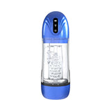 PUMPED SonicPull Masturbator Suction Vibration Blue with powerful stroker design and clear insertion sleeve.