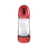 PUMPED SonicPull Masturbator Suction Vibration Red showcasing its sleek design and features for enhanced pleasure.