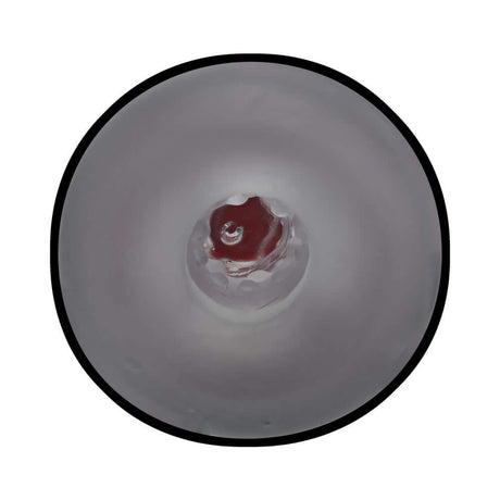 PUMPED SonicPull Masturbator Suction Vibration Red showing a close-up view of its smooth insertion sleeve.