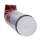 PUMPED StrokeMate Masturbator Metallic Red automatic stroker showcasing its sleek design and powerful features.
