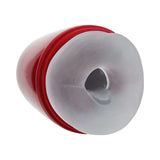 PUMPED Vibrobator Masturbator Negative Pressure Suction Vibration Red with smooth insertion sleeve design.