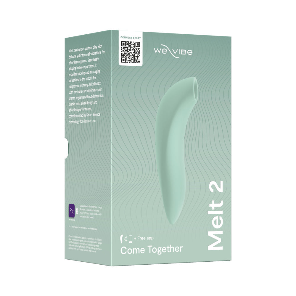 We-Vibe Melt 2 Pleasure Air Clitoral Stimulator Sage packaging with product details.
