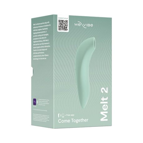 We-Vibe Melt 2 Pleasure Air Clitoral Stimulator Sage packaging with product details.