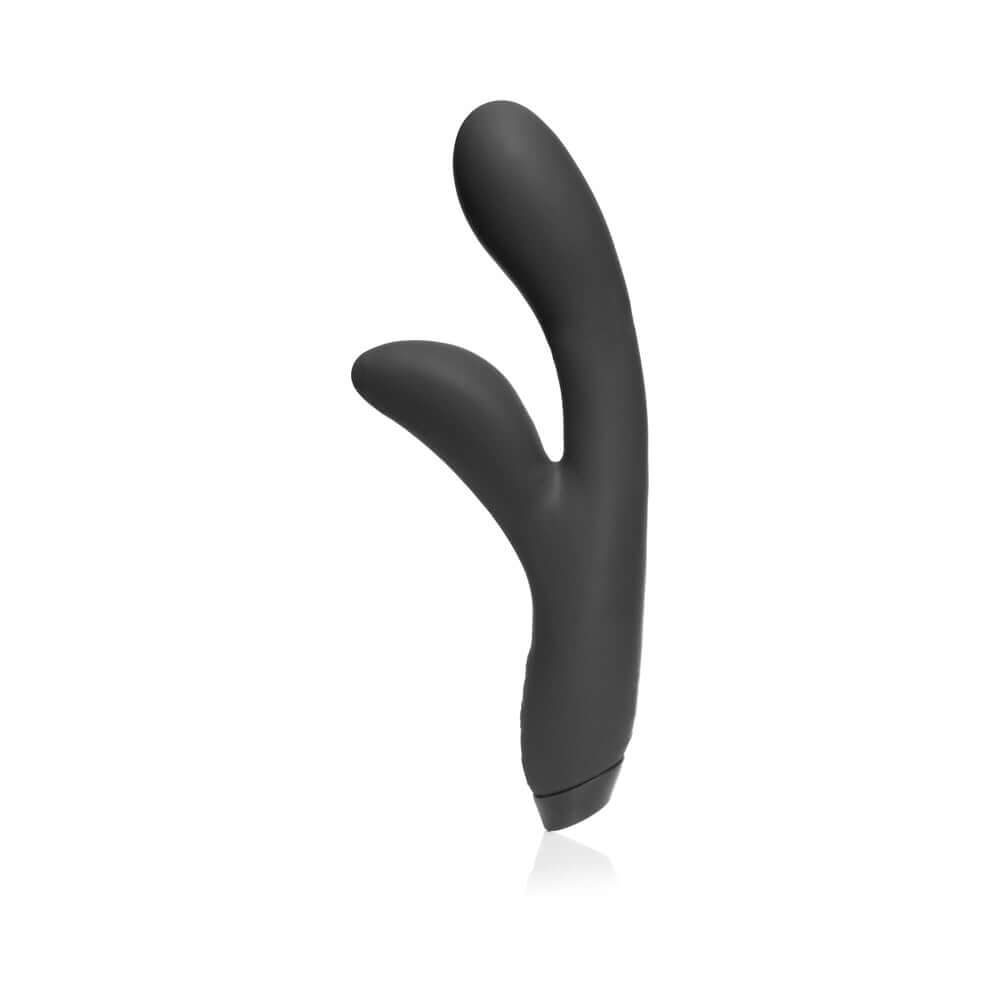 Je Joue Hera Flex Dual Rabbit Vibrator displayed in sleek black silicone for luxury and innovation.