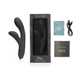 Je Joue Hera Flex Dual Rabbit Vibrator with packaging and accessories on display.