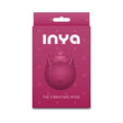INYA The Vibrating Rose Red packaging featuring a beautiful rose-shaped pleasure device.