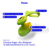 Dame Fin 2.0 Finger Vibrator Citrus featuring ergonomic design and 5 vibration speeds for enhanced pleasure.