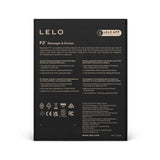 LELO F2S Massager and Stroker Red product packaging including features and details.