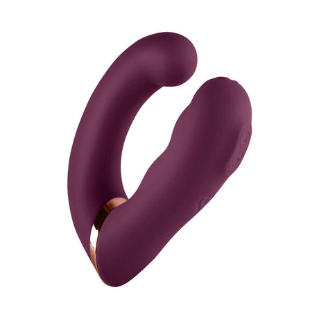 Rocks-Off Gemini Dual Stimulator Burgundy elegant wearable vibrator for intimate pleasure.
