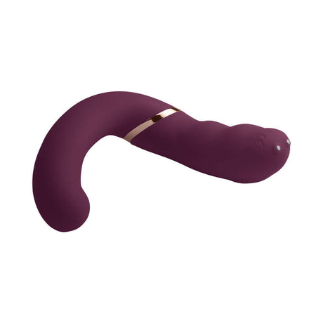 Rocks-Off Gemini Dual Stimulator Burgundy, a velvet-touch wearable vibrator for dual stimulation.
