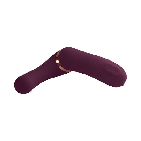Rocks-Off Gemini Dual Stimulator Burgundy, a dual motor vibrator designed for C-spot and G-spot stimulation.