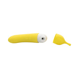 Banana Cream Air Pulse and G-Spot Vibrator in vibrant yellow color with a detachable cap.