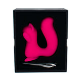 Screaming Squirrel Air Pulse & G-Spot Vibrator in its packaging showing vibrant pink design.