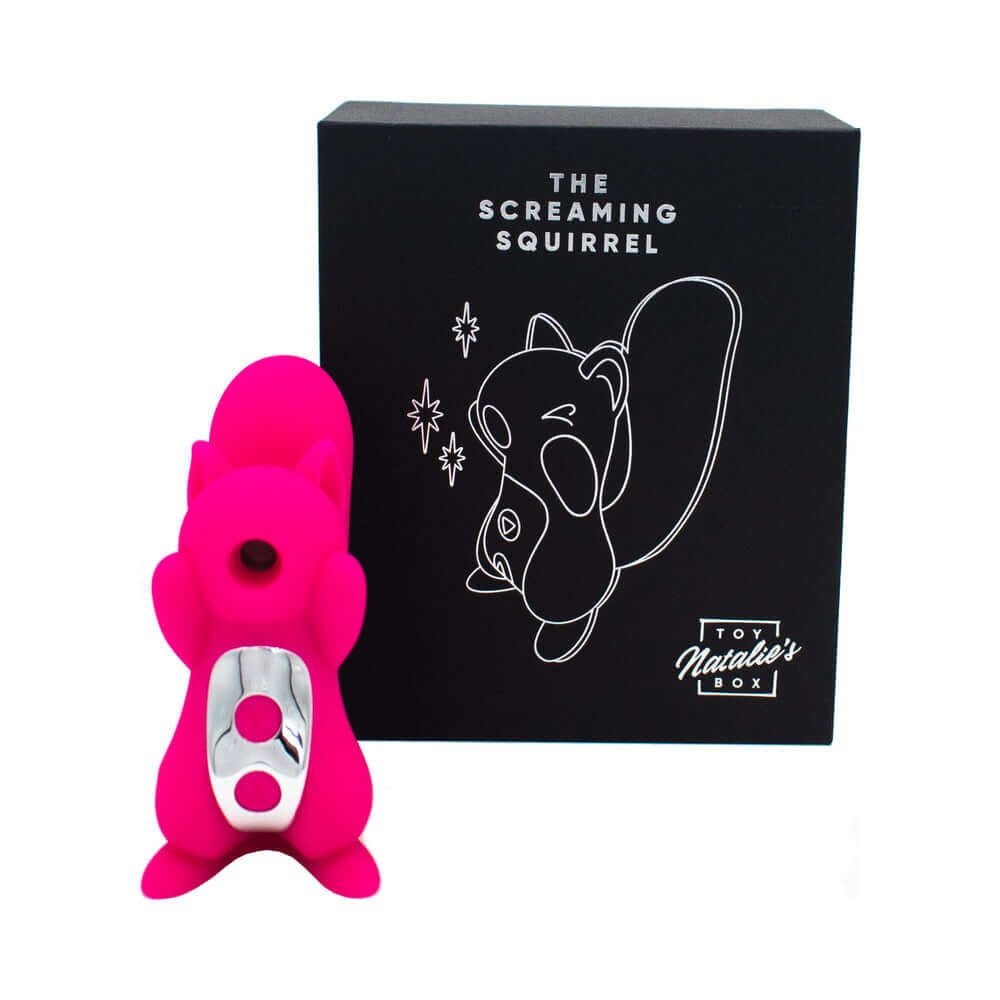 Screaming Squirrel Air Pulse & G-Spot Vibrator in pink with stylish packaging from Natalie's Box.