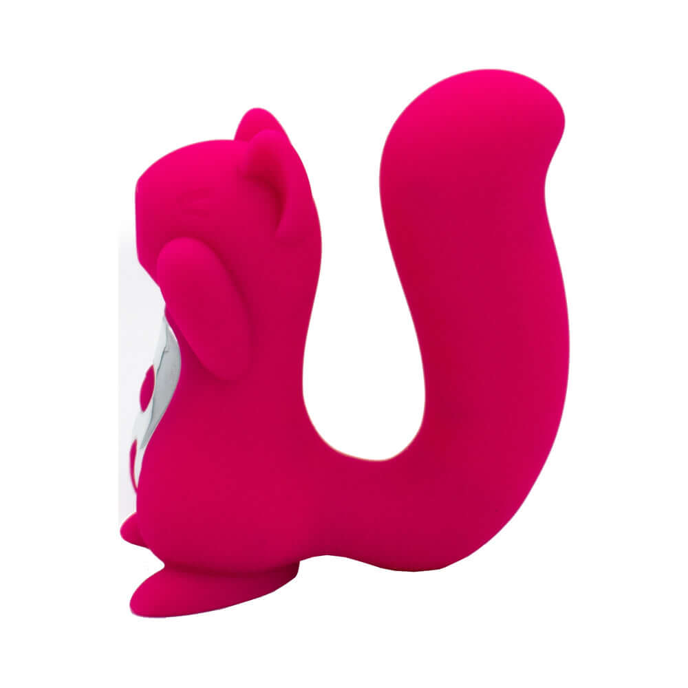 Screaming Squirrel Air Pulse & G-Spot Vibrator in vibrant pink color with playful design